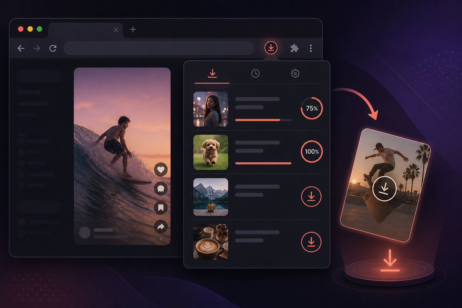 TikTok video downloader for Chrome and web